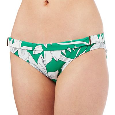 J by Jasper Conran Green waterlily print bikini bottoms